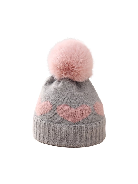 0-12 Months Winter Knit Newborn Baby Hat Twist Warm Beanie for Boys Girls Infant Toddler Baby Beanie With Pompom Gray