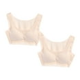 thumbnail image 1 of Lovskoo 2024 2PC Women's One-Piece Seamless Plus Thick Plus Size Vest Bra Sports Thin Underwear Traceless Comfortable Wirefree High Elasticity Breathable Gathering Bra Beige-6XL, 1 of 9