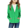 thumbnail image 1 of Lovskoo 2024 4-12Years Kids Boys Girls Toddlers Hoodie Outwear Long Sleeve Sweatshirt Zipper Pullover Casual Pocket Top Teen Girl Clothes Coat Green, 1 of 5
