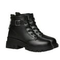thumbnail image 1 of Lovskoo 2024 Ankle Boots for Women Round Toe Thick Fleece Warm British Korean Style Fall And Winter Heightening Thick Sole Fall And Winter Short Boots Black, 1 of 8