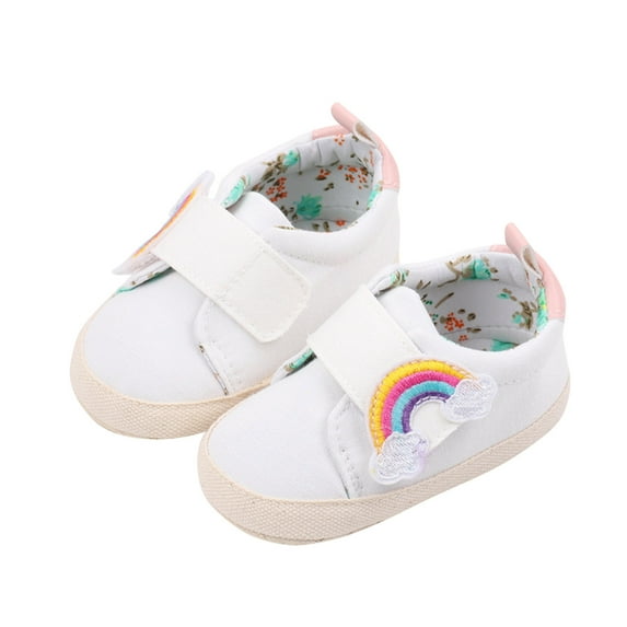 Zwiiyzr 2024 Baby Boys Girls Summer Sandals Round Toe Pull On Soft Rubber Sole Outdoor Shoes for Newborn Infant First Walkers 3-11 Months White