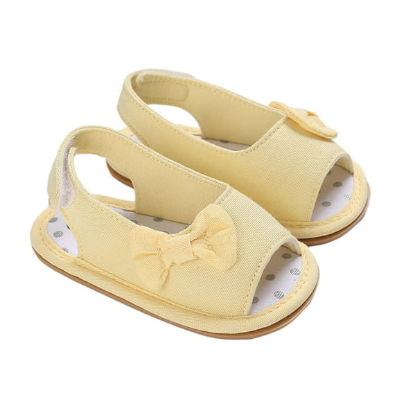 Zwiiyzr 2024 Baby Girls Sandals Infant Toddler Shoes Open Toe Slip On Summer Outside Wear Non-Slip Breathable Sandals 6-12 Months Yellow