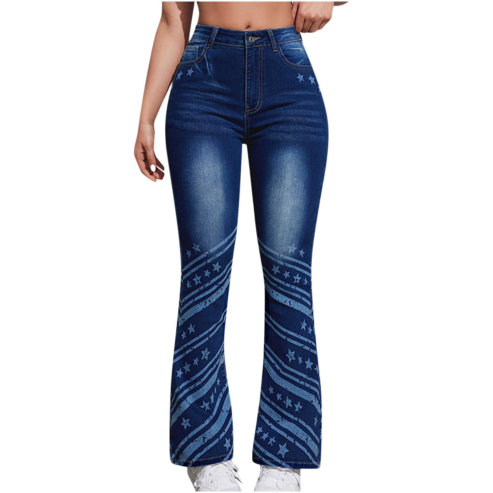 Floerns Women's Drawstring Waist Ripped Wide Leg Denim Pants - Cut Out Detail Non-Stretch Jeans
