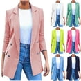 thumbnail image 1 of Lovskoo 2024 Blazers for Women Business Casual Ladies Solid Turn Down Collar Jacket Long Sleeve Coat Outerwear Hot Pink, 1 of 6