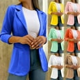 thumbnail image 1 of Lovskoo 2024 Blazers for Women Business Casual Turn Down Collar Long Sleeve Coat Cardigan Blouse Blue, 1 of 7
