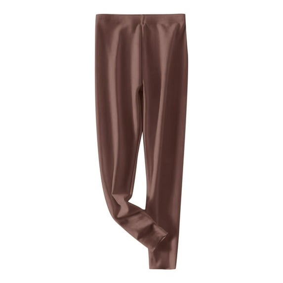 Lovskoo Women's Fleece Lined Leggings Solid Color Thermal Warm Winter Tights High Waisted Leggings Khaki