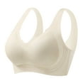 thumbnail image 1 of Lovskoo Womens Bras Summer Comfortable Thin Backless Seamless Wireless Ice Silk Plus Size Underwear Daily Wear White, 1 of 6