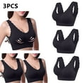 thumbnail image 1 of Lovskoo 3Pc Women's Sports Bra Lace Cami Bra Wireless Tank Top Bra Comfortable Everyday Bras For Women Leisure Black, 1 of 8