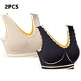 thumbnail image 1 of Lovskoo 2Pc Women's Sports Bra Lace Cami Bra Wireless Tank Top Bra Comfortable Everyday Bras For Women Leisure Beige, 1 of 9