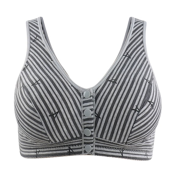 Lovskoo 2024 Bras for Women Comfortable Casual Wirefree Tank Top Thin Lace Plus Size Bra Gray