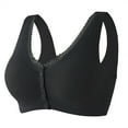 thumbnail image 1 of Lovskoo 2024 Bras for Women Plus Size Solid Color Comfortable Front Closure Lace Trim Trendy Bra Black, 1 of 3