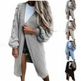 thumbnail image 1 of Lovskoo 2024 Cardigan Sweaters for Women Plus Size Open Front Trendy Comfortable Solid Color Loose Long Sleeve Knitted Coat Oversized Winter Outerwear Tops Beige, 1 of 6