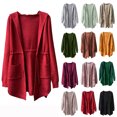 thumbnail image 1 of Lovskoo 2024 Cardigan Sweaters for Women Long Sleeve Tops Waistband Knit Shirt with Pockets Hooded Sweater Jacket Gray, 1 of 7