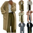 thumbnail image 1 of Lovskoo 2024 Cardigan Sweaters for Women Open Front Long Sleeve Leisure Medium Long Cable Knit Thick Knitting Oversized Winter Outerwear Tops Khaki, 1 of 6