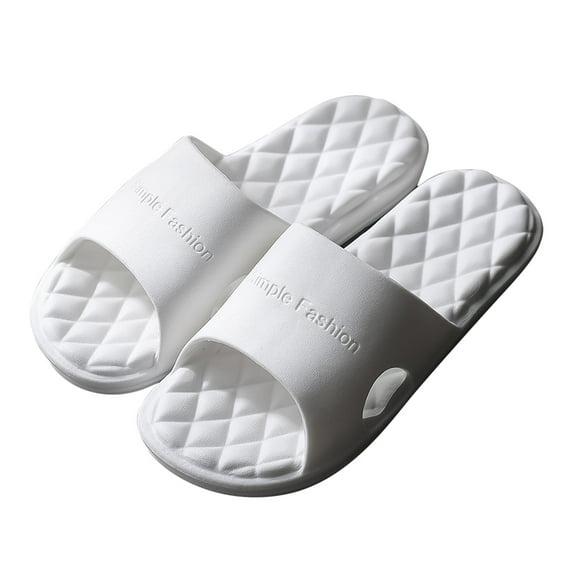Lovskoo 2024 Cloud Slippers for Women and Men Memory Foam Home Couple Shoes Shower Shoes Outside Indoor Slides Bathroom Sandals Soft Soled Bathroom Bath Slippers White