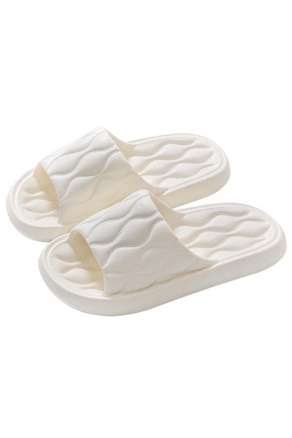 Cloud Slippers for Women and Men Memory Foam Shower Shoes Indoor Slides Bathroom Sandals Ultimate Comfort Lightweight Breathable Non-Slip House Slippers White