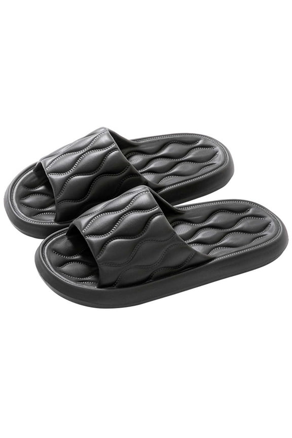 2024 Cloud Slippers for Women and Men Memory Foam Shower Shoes Indoor Slides Bathroom Sandals Ultimate Comfort Lightweight Breathable Non-Slip House Slippers Black