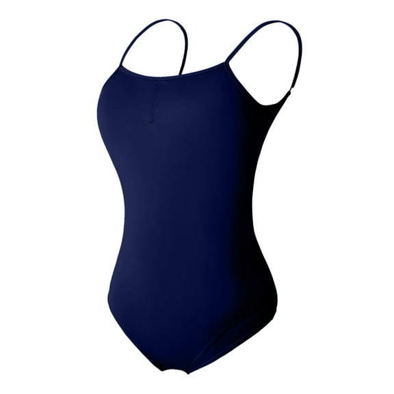 Lovskoo 2024 Dance Women's Camisole Leotard with Adjustable Straps Dance Practice Suit Suspender Backless Jumpsuit Gymnastics Suit Body Suit Dark Blue-2XL