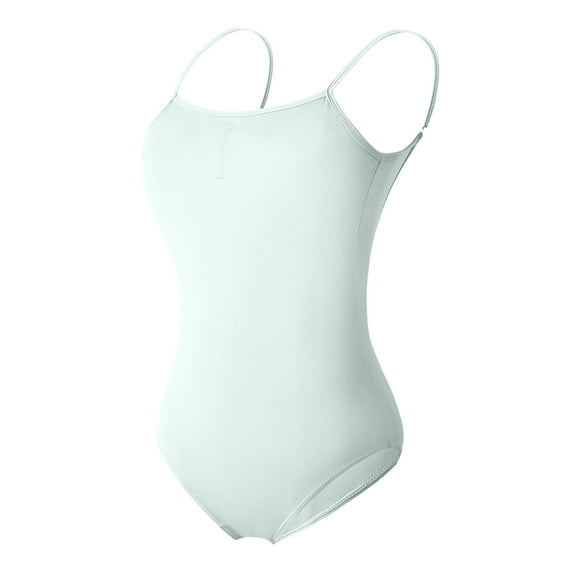 Lovskoo 2024 Women's Dance Practice Suit Suspender Backless Jumpsuit Gymnastics Suit Body Suit Mint Green-S