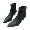 thumbnail image 1 of Lovskoo 2024 Dressy Ankle Boots for Women Stiletto-Heelss Pointed Toe Retro Elastic Fashion High Heel Booties Wedding Dress Shoes Black, 1 of 9