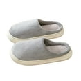 thumbnail image 1 of Lovskoo 2024 Fuzzy Slippers for Women Cozy Curly Flat Slide Slippers Comfy Soft Non-Slip Thick Warm House Shoes Indoor and Outdoor, Warm Gift Gray, 1 of 6