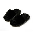 thumbnail image 1 of Lovskoo 2024 Fuzzy Slippers for Women Open Toe Solid Cute Winter Warm Shoes Soft Soled Cotton Shoes House Slippers for Women Indoor Black, 1 of 5
