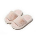 thumbnail image 1 of Lovskoo 2024 Fuzzy Slippers for Women Open Toe Solid Cute Winter Warm Shoes Soft Soled Cotton Shoes House Slippers for Women Indoor Pink, 1 of 6