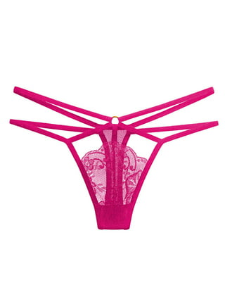 Odeerbi 2024 Lace Briefs Seamless Panty Women Lingerie Thongs Panties  Ladies Hollow Out Underwear Hot Pink 
