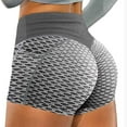 thumbnail image 1 of Lovskoo 2024 High Waisted Biker Shorts for Women Color Block Tummy Control Scrunch Butt Athletic Leggings Yoga Shorts Dark Gray M, 1 of 3