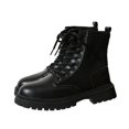 thumbnail image 1 of Lovskoo 2024 Knit Boots for Women Round Toe Platform Slip On Fall Heeled Short Boots Shoes Black, 1 of 9