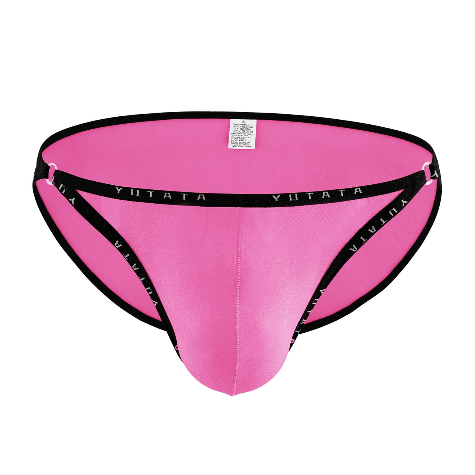 Lovskoo 2024 Lace Silk Low Rise Bikini Briefs Ultra Thin Ice Silk Narrow  Side Hip Wrap Men Underwear Pink 