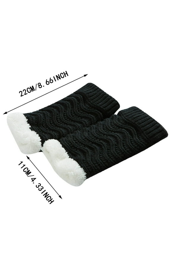 2024 Leg Warmers Women Mid-Calf Lady Leg Sets Pile Of Socks Fall Winter Keep Warm Wool Sock Knitting Crochet Long Legging Socks Black