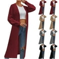thumbnail image 1 of Lovskoo 2024 Long Cardigans for Women Trendy Solid Loose Long Sleeve Sweater Cardigan Coat Gray, 1 of 7