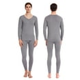 thumbnail image 1 of Lovskoo 2024 Long Johns Thermal Underwear for Men Fleece Lined Round Neck Solid Color Winter Warm Tops and Bottom Set Base Layer for Cold Weather Gray, 1 of 5