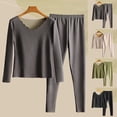 thumbnail image 1 of Lovskoo 2024 Long Johns Thermal Underwear for Women Plush and Thickened Winter Round Neck Top Pants Warm Base Layer Pajama Set Cold Weather Beige, 1 of 4