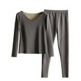 thumbnail image 1 of Lovskoo 2024 Long Johns Thermal Underwear for Women Plush and Thickened Winter Round Neck Top Pants Warm Base Layer Pajama Set Cold Weather Gray, 1 of 4