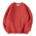 thumbnail image 1 of Lovskoo Sweatshirt for Men fleece warm Long Sleeve Solid color Casual Round Neck Tops Loose Shirts Blouse Sweatshirt Orange, 1 of 5