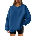 thumbnail image 1 of Lovskoo Womens Oversized Sweatshirts Long Sleeve Crewneck Shirts Comfy Pullover Tops Fall Outfits trendy Winter Clothes 2025 Blue, 1 of 4