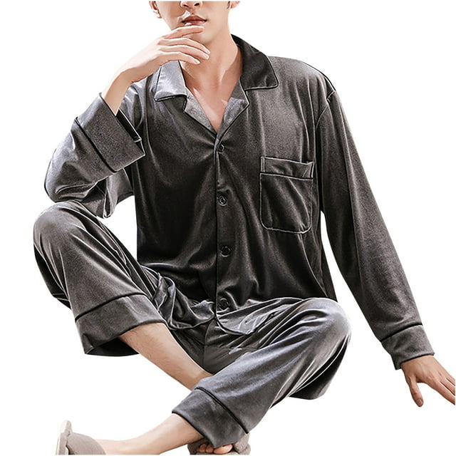 Lovskoo 2024 Men Pajamas Sets Adults Button Down Shirt Valentine's Day ...