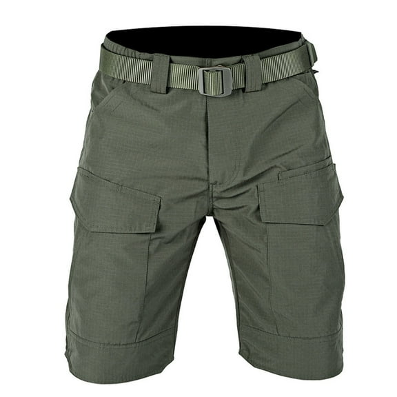 Lovskoo 2024 Men's Cargo Shorts Solid Color Hiking Shorts Quick Dry Work Shorts Casual with Multi-Pockets No Belt Olive Green XL