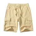 thumbnail image 1 of Lovskoo 2024 Men's Cargo Shorts Solid Color Workwear Cotton Shorts Multiple Pockets Loose Casual Sports Shorts Khaki 2XL, 1 of 8