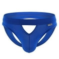thumbnail image 1 of Lovskoo 2024 Men's G-String Thongs Underwear Stretch Casual Solid Hollow Out Design Breathable Low Waist Underpants Briefs Blue XL, 1 of 3