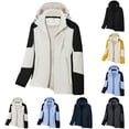 thumbnail image 1 of Lovskoo 2024 Men's Rain Jacket Hooded Sport Casual Waterproof Windbreaker Patchwork Zipper with Pockets Detachable Cap Long Sleeve Outdoor Outerwear Jacket Dark Gray, 1 of 4