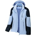 thumbnail image 1 of Lovskoo 2024 Men's Rain Jacket Hooded Sport Casual Waterproof Windbreaker Patchwork Zipper with Pockets Detachable Cap Long Sleeve Outdoor Outerwear Jacket Light Blue, 1 of 4