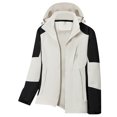 thumbnail image 1 of Lovskoo 2024 Men's Rain Jacket Hooded Sport Casual Waterproof Windbreaker Patchwork Zipper with Pockets Detachable Cap Long Sleeve Outdoor Outerwear Jacket Beige, 1 of 4