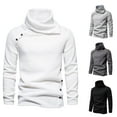 thumbnail image 1 of Lovskoo 2024 Men's Sweaters Pullover Casual Solid Long Sleeve Turtleneck Sweater Tops Blouse Gray, 1 of 6