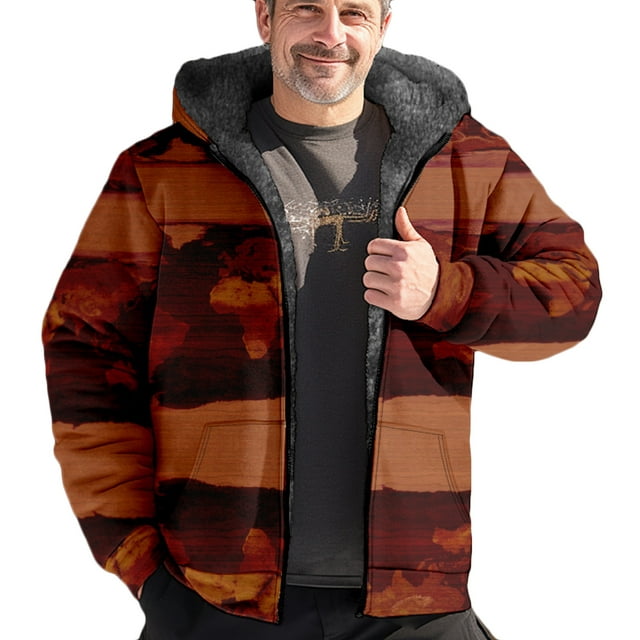 Lovskoo 2024 Men's Thicken Warm Winter Coat Sherpa Fleece Jackets ...