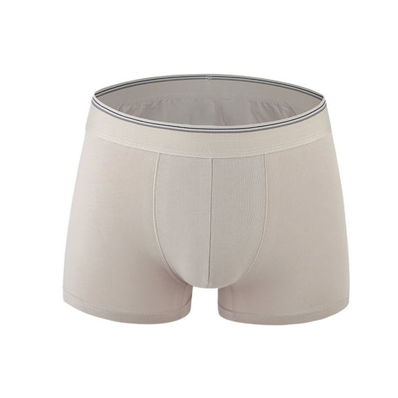 Lovskoo 2024 Men's Underwear Boxer Briefs Striped Knitting Shorts Underpants Underpants Beige L