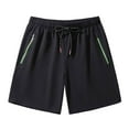 thumbnail image 1 of Lovskoo 2024 Men's Workout Shorts Solid Color Casual Trendy Sports Quick-Dry Elastic Mid-Waist Drawstring Pocket Shorts Black S, 1 of 6