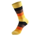 thumbnail image 1 of Lovskoo 2024 Mens Dress Socks Mid-Calf Long Socks Striped High Waist Casual Trendy Socks Crew Socks Gifts for Men Dad Grandpa Yellow, 1 of 4